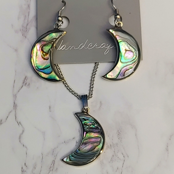 Moon Abalone Necklace Set - Picture 1 of 4